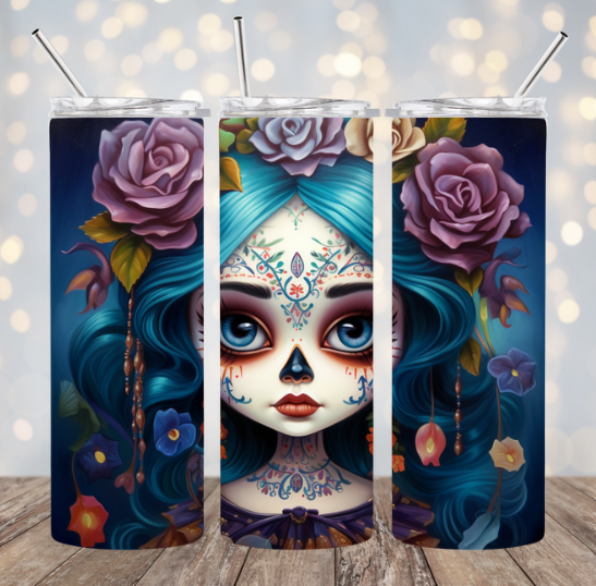 Chicana Dia De Los Muertos - Blue