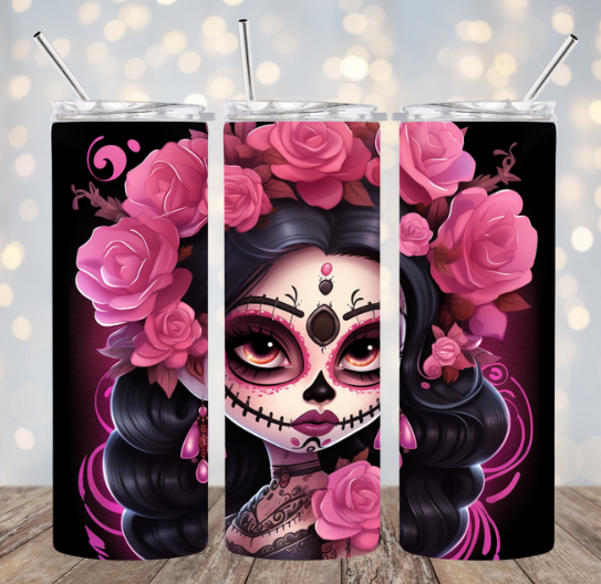 Chicana Dia De Los Muertos - Pink