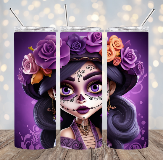 Chicana Dia De Los Muertos - Purple