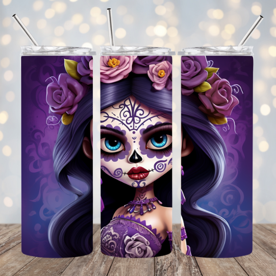 Chicana Dia De Los Muertos - Purple