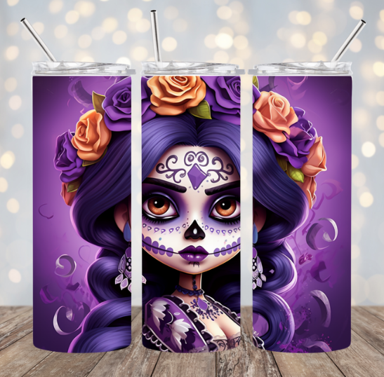 Chicana Dia De Los Muertos - Purple