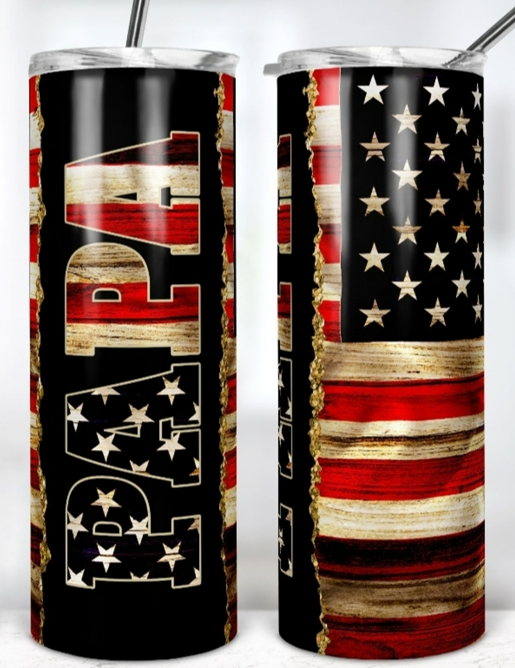 American Flag Papa - Tumbler