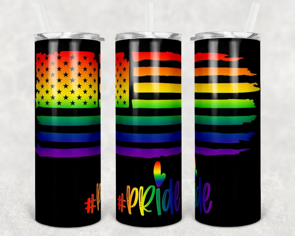 Pride Flag Black - Tumbler