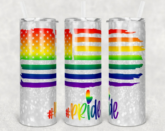 Pride Flag White - Tumbler