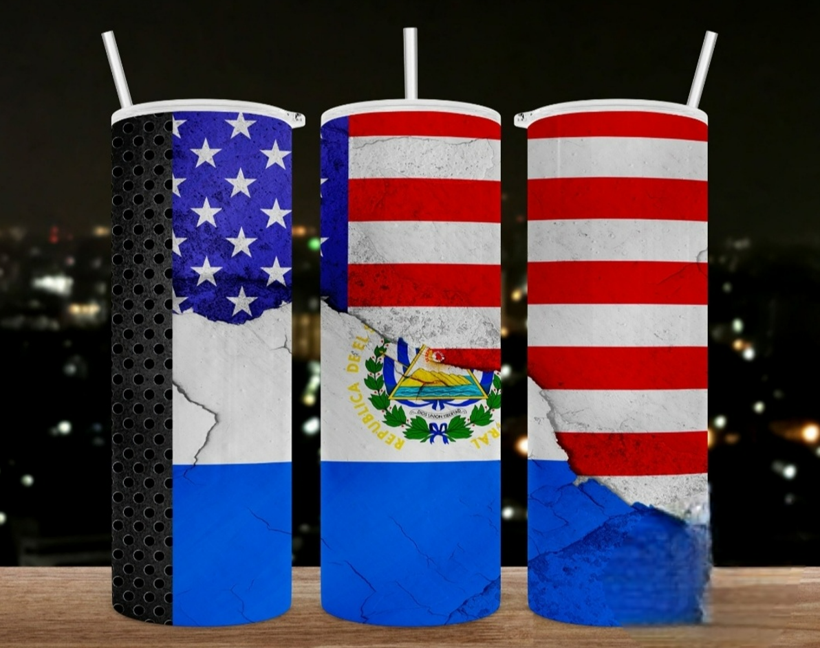 Rep Your Flag - Tumbler (Salvadorean American)